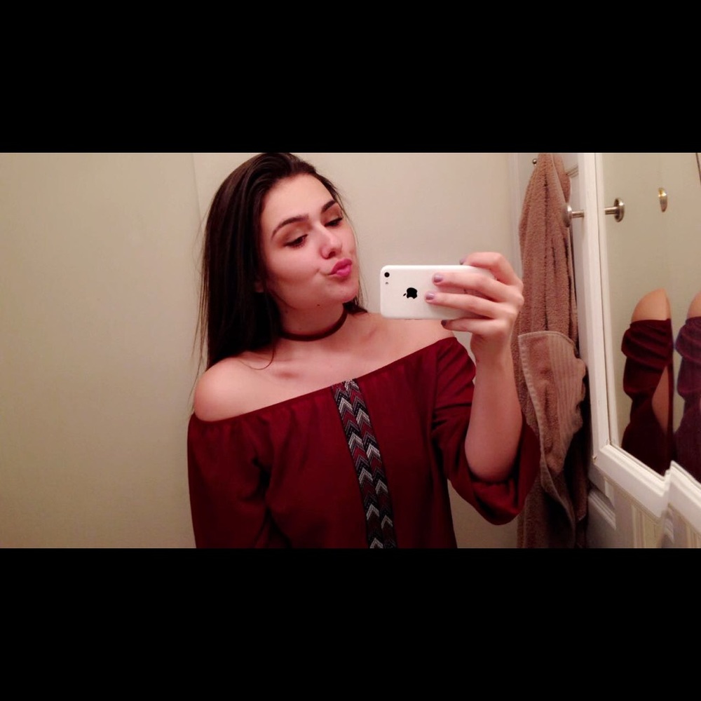 Off the shoulder Maroon Tribal Blouse